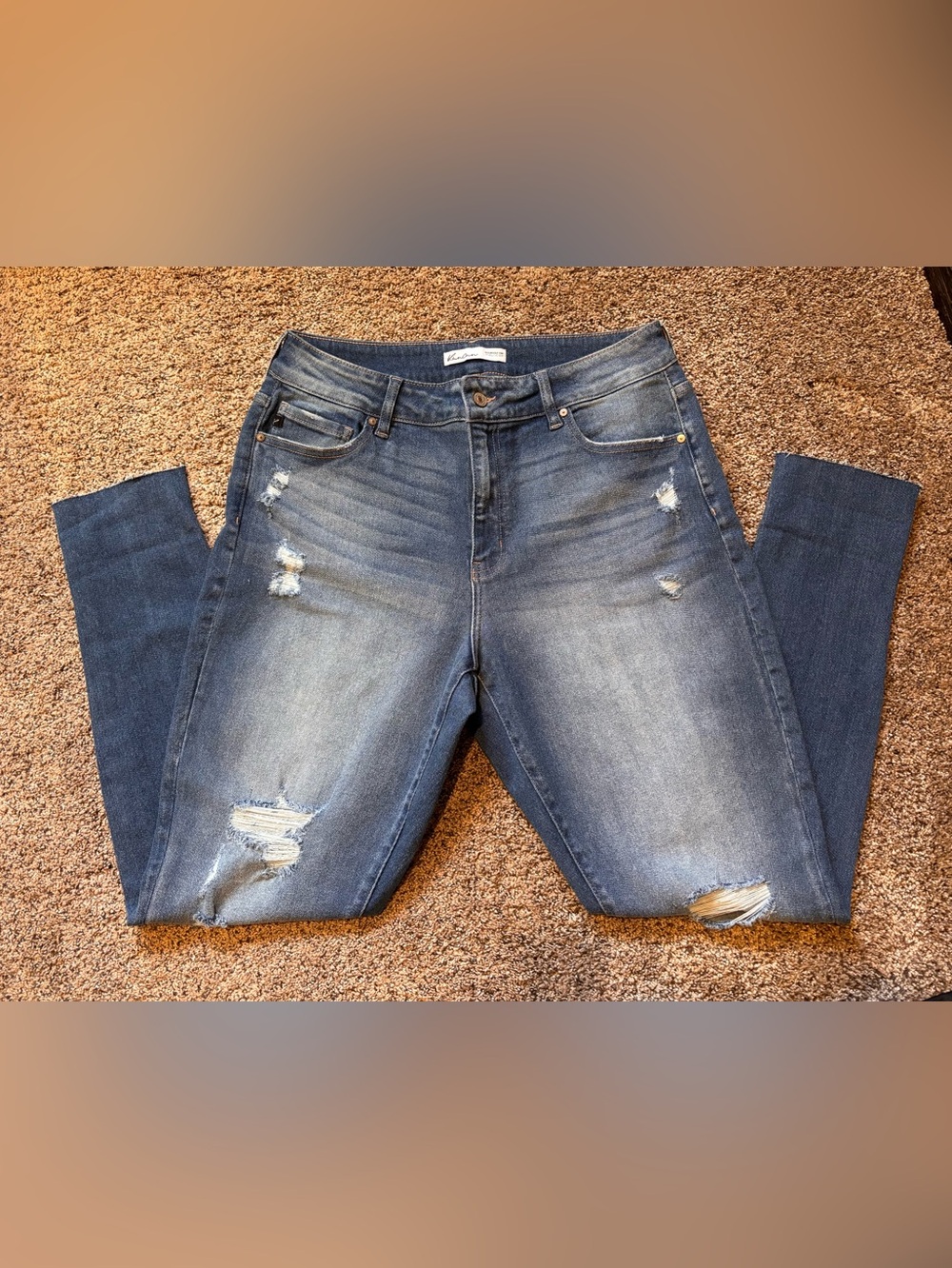 KanCan Estilo Dark Blue Distressed Skinny Jeans NWOT
